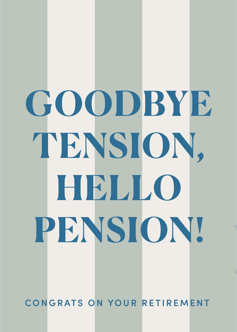 Hello Pension Greeting Card T3
