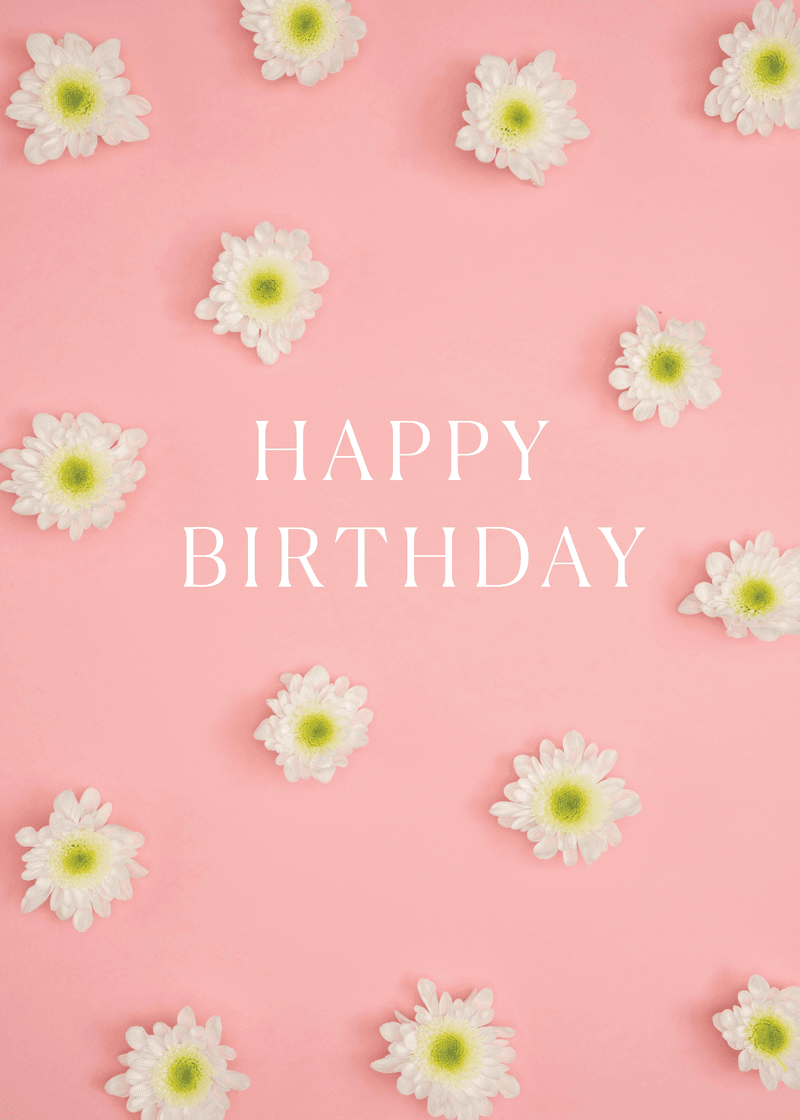 Happy Birthday Flowers Greeting Card V3