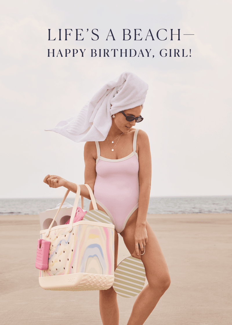 Happy Birthday Beach Greeting Card Q6