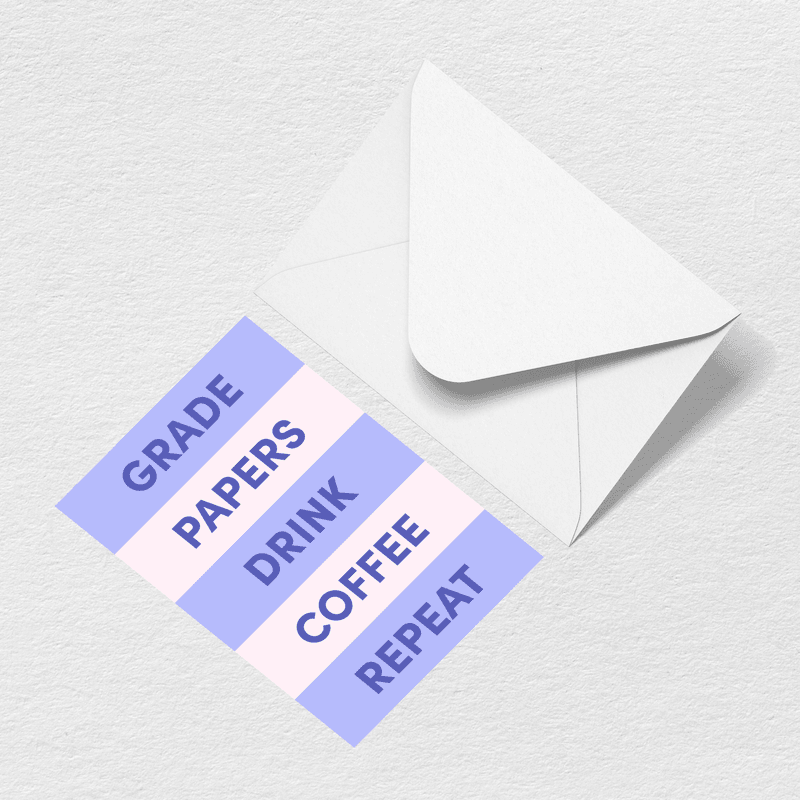 Grade Papers Greeting Card Z6