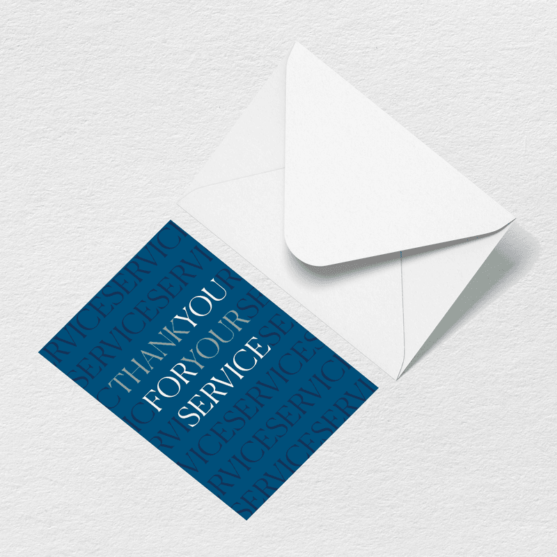 Thank You For Your Service Greeting Card G8