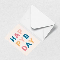 Happy Birthday Letters Greeting Card A8