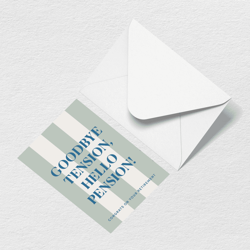 Hello Pension Greeting Card T3